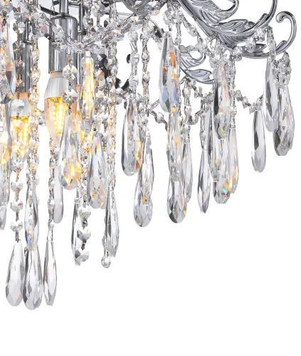 Люстра потолочная GIOCONDA 81431/6C CHROME Natali Kovaltseva прозрачная на 6 ламп, основание хром в стиле классический фото 2